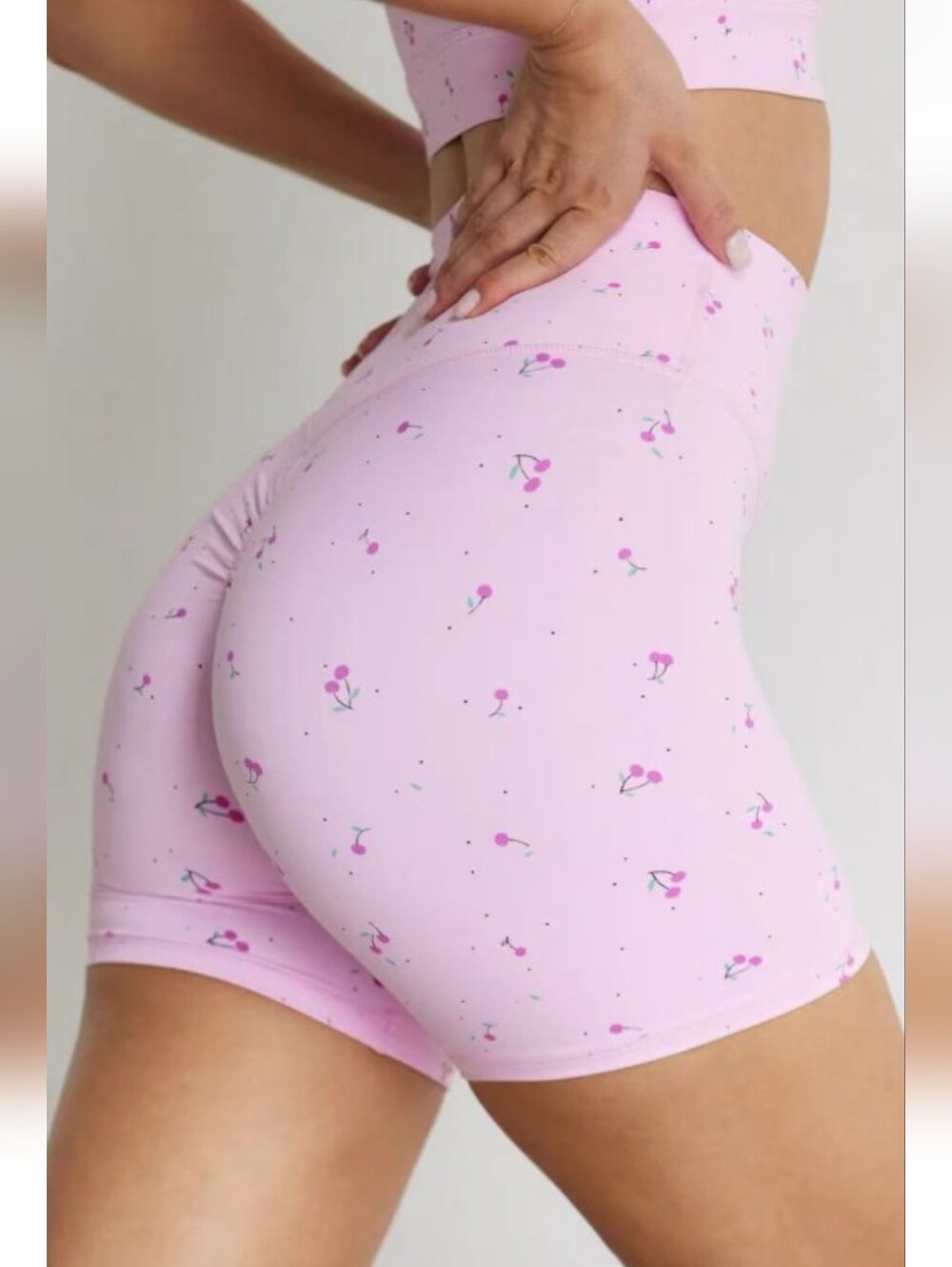🍒🌸 Cherry High-Waist Biker Shorts